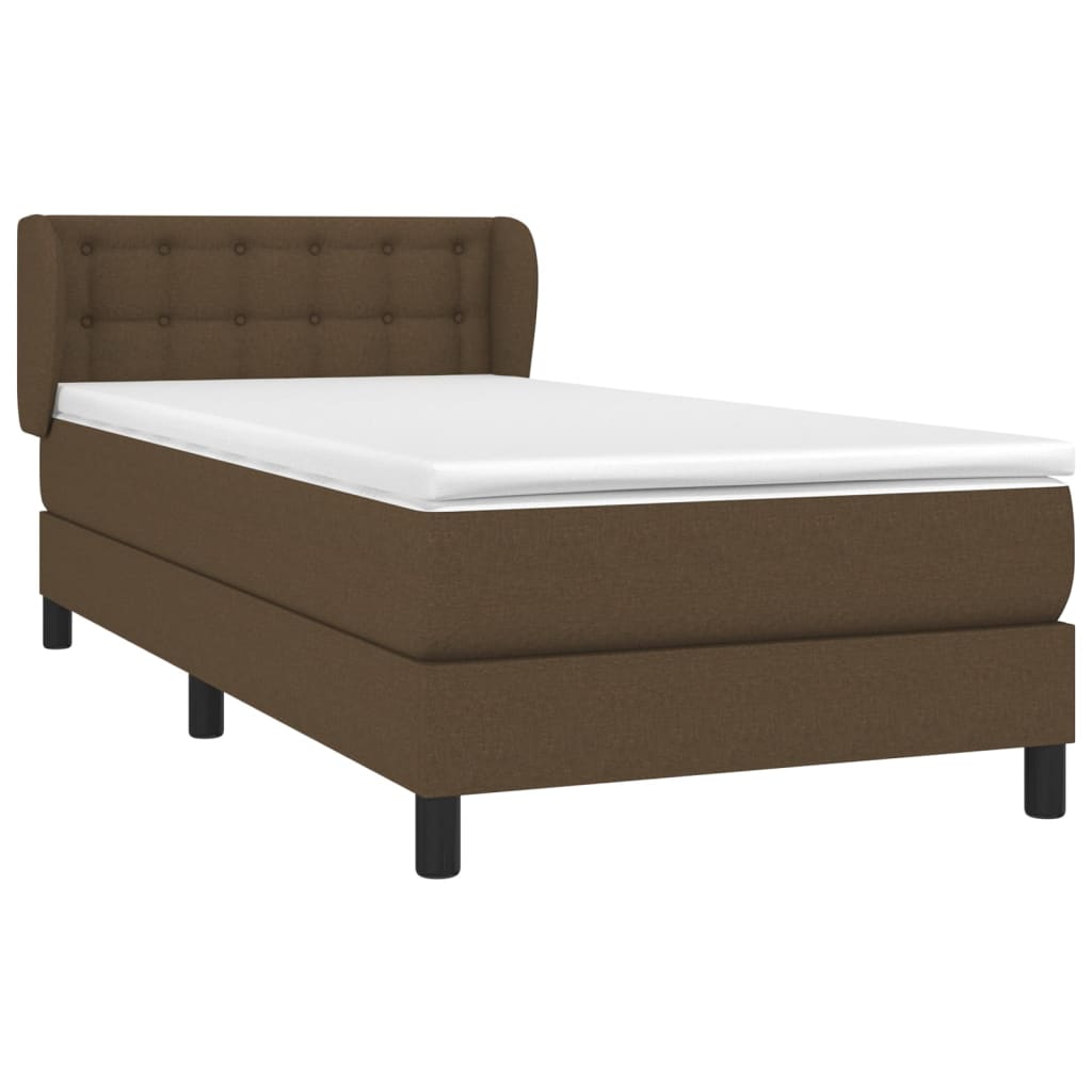 Thumbnail - vidaXL Boxspringbett mit Matratze Dunkelbraun 100x200 cm Stoff