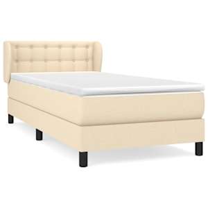 Box spring postel s matrací krémová 100 x 200 cm textil - obrázek 2