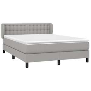 Box spring postel s matrací světle šedá 140 x 190 cm textil - obrázek 3