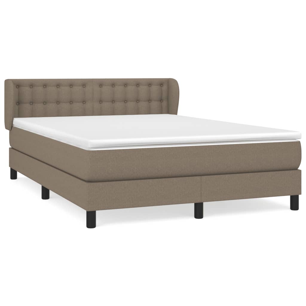 vidaXL Box spring postel s matrací taupe 140x190 cm textil