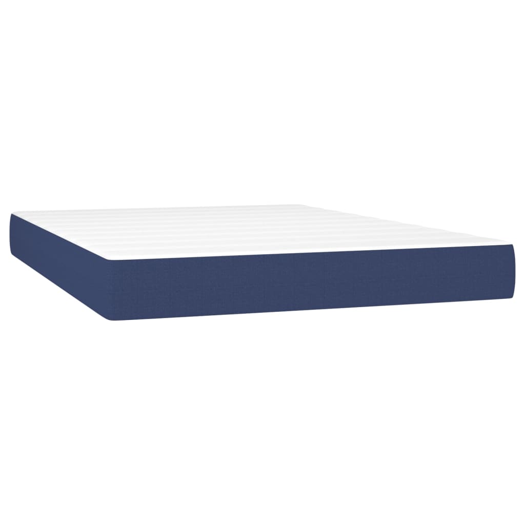 atsperu gulta ar matraci, zils audums, 140x190 cm | Stepinfit.lv