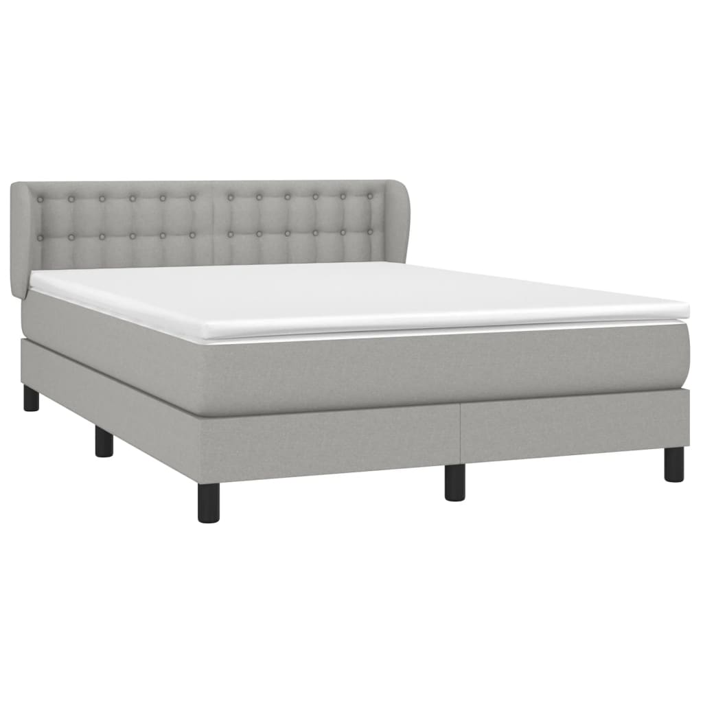 Thumbnail - vidaXL Boxspringbett mit Matratze Hellgrau 140x200 cm Stoff