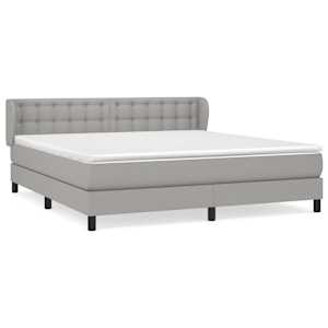 Box spring postel s matrací světle šedá 160 x 200 cm textil - obrázek 2