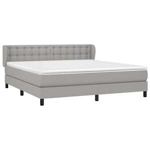 Box spring postel s matrací světle šedá 160 x 200 cm textil - obrázek 3