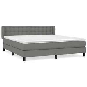 Box spring postel s matrací tmavě šedá 180x200 cm textil - obrázek 2