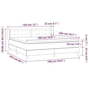 Box spring postel s matrací krémová 180x200 cm textil - obrázek 7