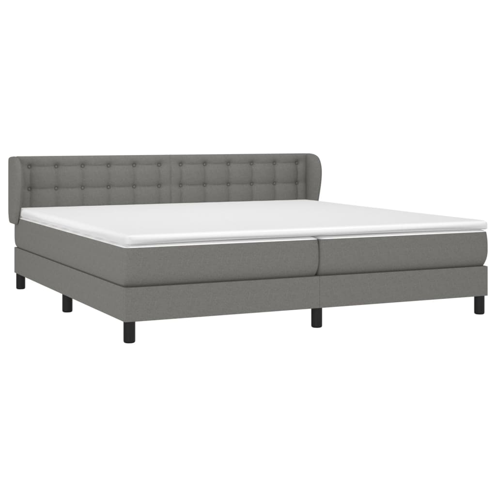 Thumbnail - vidaXL Boxspringbett mit Matratze Dunkelgrau 200x200 cm Stoff