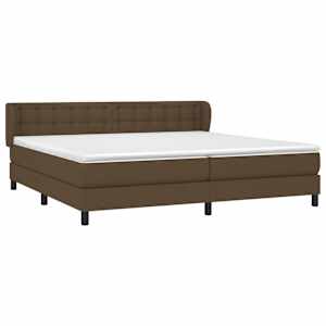 Box spring postel s matrací tmavě hnědá 200x200 cm textil - obrázek 3