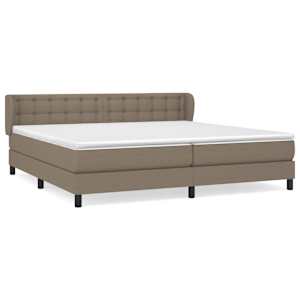 Box spring postel s matrací taupe 200x200 cm textil - obrázek 2