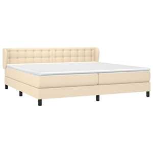 Box spring postel s matrací krémová 200x200 cm textil - obrázek 3
