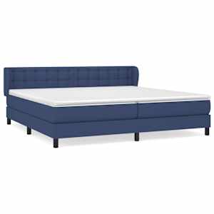 Box spring postel s matrací modrá 200x200 cm textil - obrázek 2