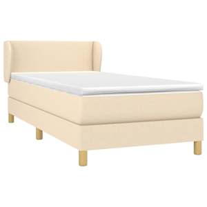 Box spring postel s matrací krémová 80 x 200 cm textil - obrázek 3