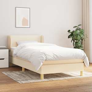 Box spring postel s matrací krémová 80 x 200 cm textil - obrázek 1