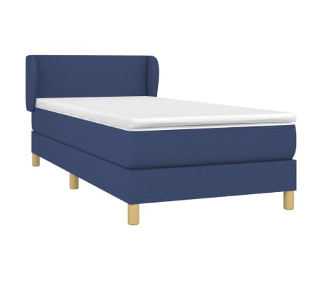 vidaXL Cama box spring con colchón tela azul 80x200 cm