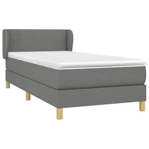 Box spring postel s matrací tmavě šedá 90x190 cm textil - obrázek 3