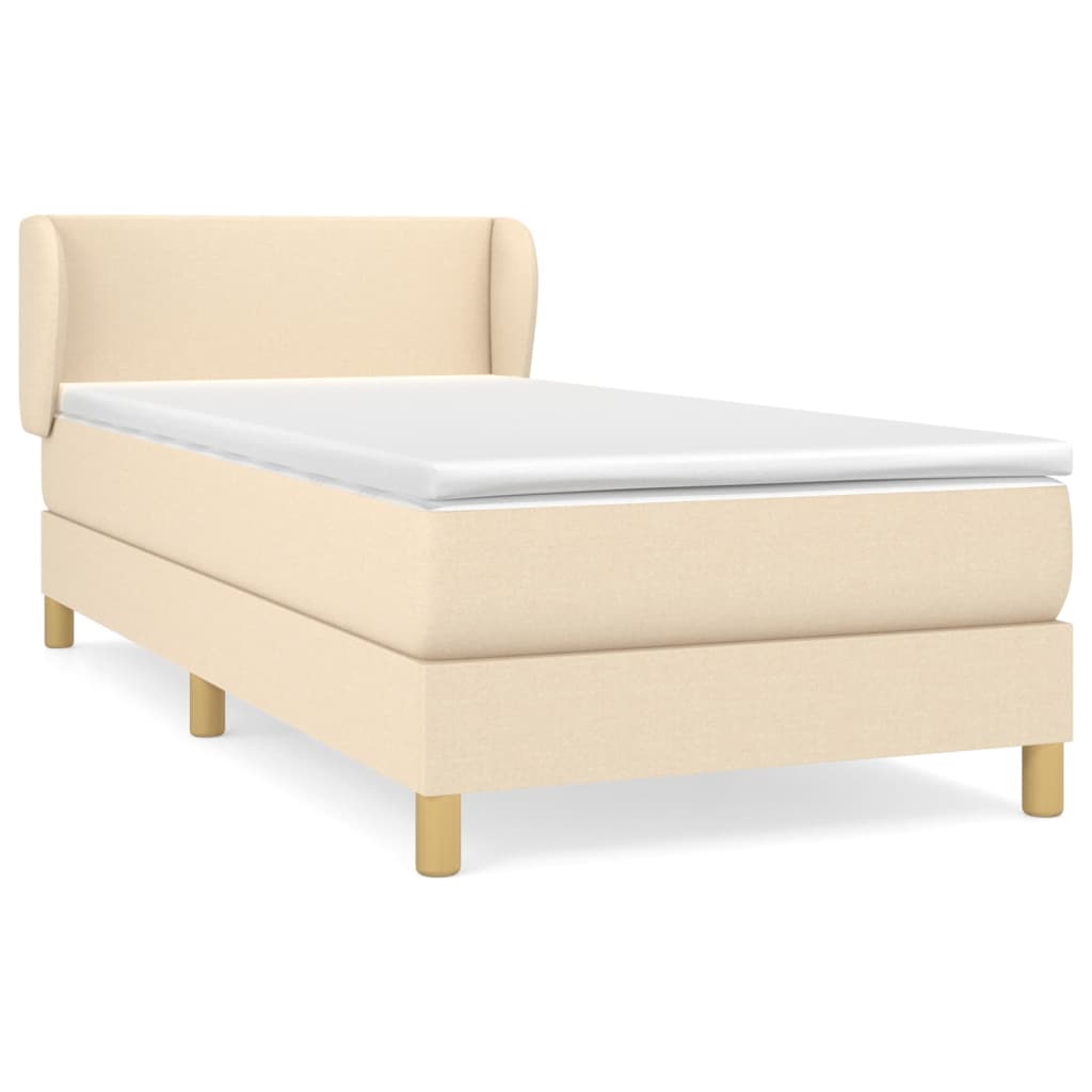 Thumbnail - vidaXL Boxspringbett mit Matratze Creme 90x200 cm Stoff