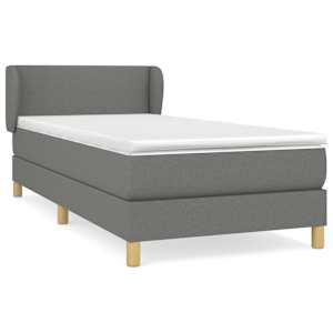 Box spring postel s matrací tmavě šedá 100 x 200 cm textil - obrázek 2