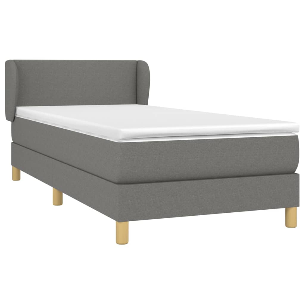 Thumbnail - vidaXL Boxspringbett mit Matratze Dunkelgrau 100x200 cm Stoff