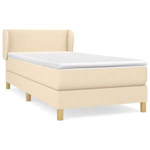 Box spring postel s matrací krémová 100 x 200 cm textil - obrázek 2