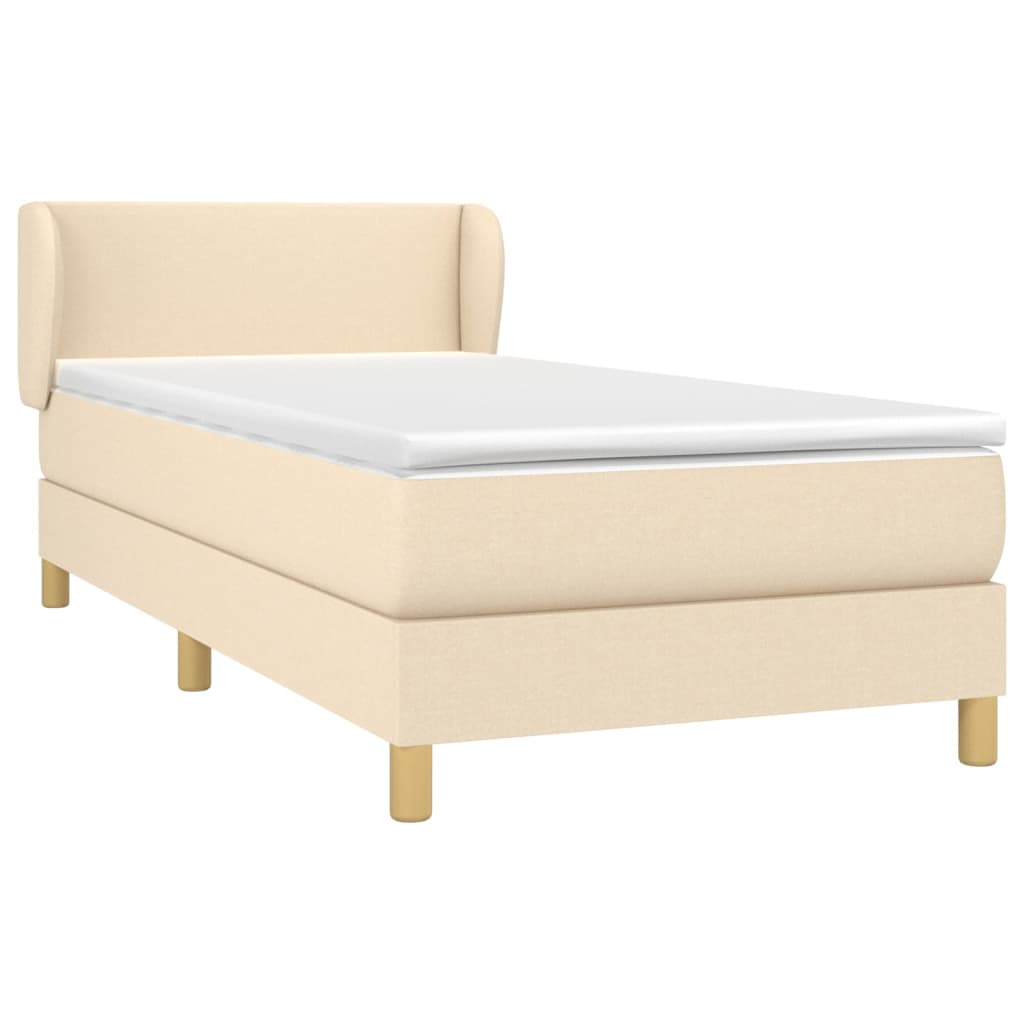 Thumbnail - vidaXL Boxspringbett mit Matratze Creme 100x200 cm Stoff