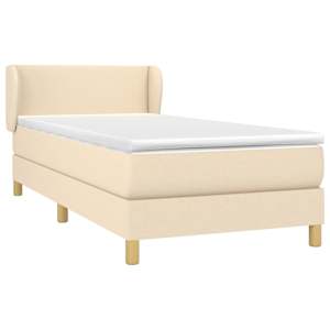 Box spring postel s matrací krémová 100 x 200 cm textil - obrázek 3