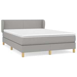 Box spring postel s matrací světle šedá 140 x 190 cm textil - obrázek 2