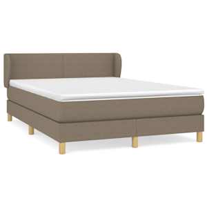 Box spring postel s matrací taupe 140x190 cm textil - obrázek 2