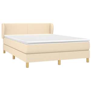 Box spring postel s matrací krémová 140x190 cm textil - obrázek 3