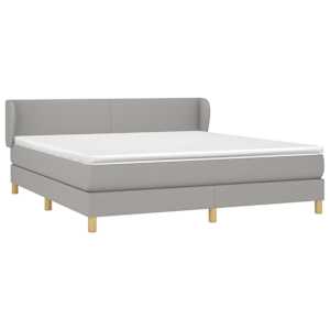 Box spring postel s matrací světle šedá 160 x 200 cm textil - obrázek 3
