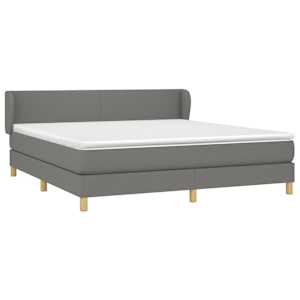 Box spring postel s matrací tmavě šedá 160x200 cm textil - obrázek 3