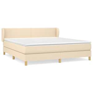 Box spring postel s matrací krémová 160x200 cm textil - obrázek 2