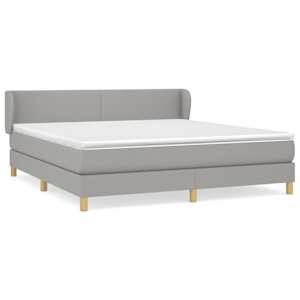 Box spring postel s matrací světle šedá 180 x 200 cm textil - obrázek 2