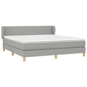 Box spring postel s matrací světle šedá 180 x 200 cm textil - obrázek 3