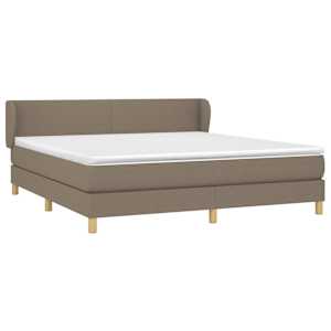 Box spring postel s matrací taupe 180x200 cm textil - obrázek 3