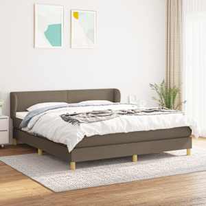 Box spring postel s matrací taupe 180x200 cm textil - obrázek 1