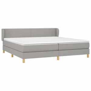 Box spring postel s matrací světle šedá 200 x 200 cm textil - obrázek 3