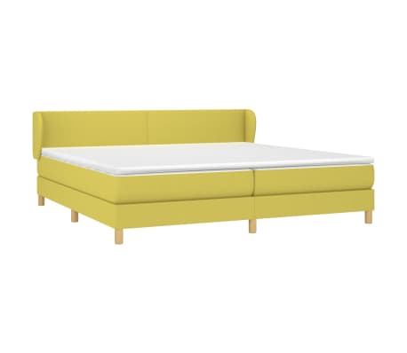 vidaXL Lova su spyruoklėmis ir čiužiniu, žalia, 200x200 cm, audinys