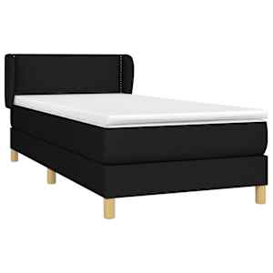 Box spring postel s matrací černá 100 x 200 cm textil - obrázek 3