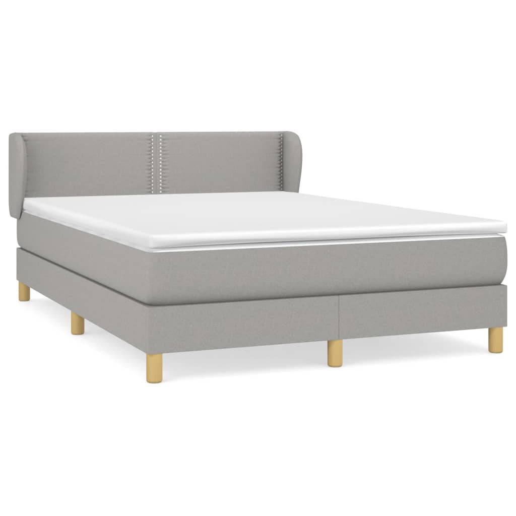 Thumbnail - vidaXL Boxspringbett mit Matratze Hellgrau 140x190 cm Stoff