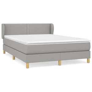 Box spring postel s matrací světle šedá 140 x 190 cm textil - obrázek 2