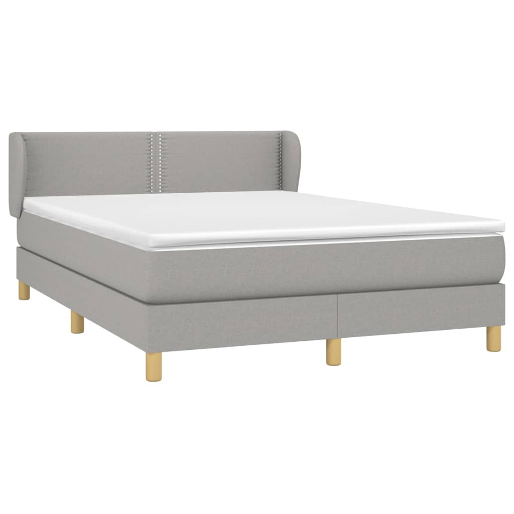 Thumbnail - vidaXL Boxspringbett mit Matratze Hellgrau 140x190 cm Stoff