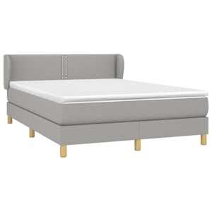 Box spring postel s matrací světle šedá 140 x 190 cm textil - obrázek 3