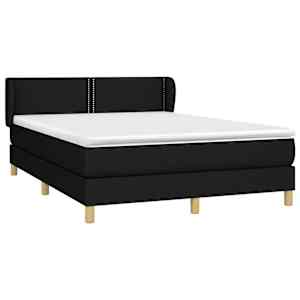 Box spring postel s matrací černá 140 x 190 cm textil - obrázek 3