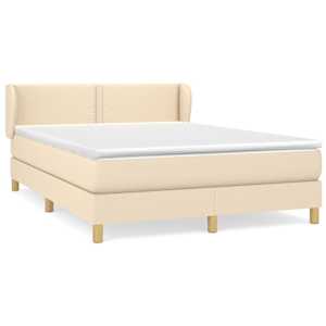 Box spring postel s matrací krémová 140x190 cm textil - obrázek 2