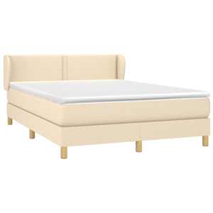 Box spring postel s matrací krémová 140x190 cm textil - obrázek 3