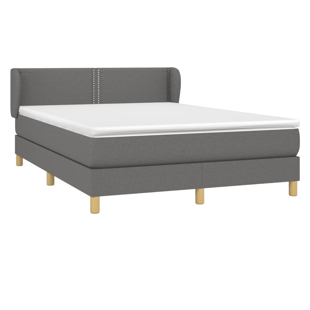 Thumbnail - vidaXL Boxspringbett mit Matratze Dunkelgrau 140x200 cm Stoff