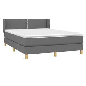 Box spring postel s matrací tmavě šedá 140x200 cm textil - obrázek 3