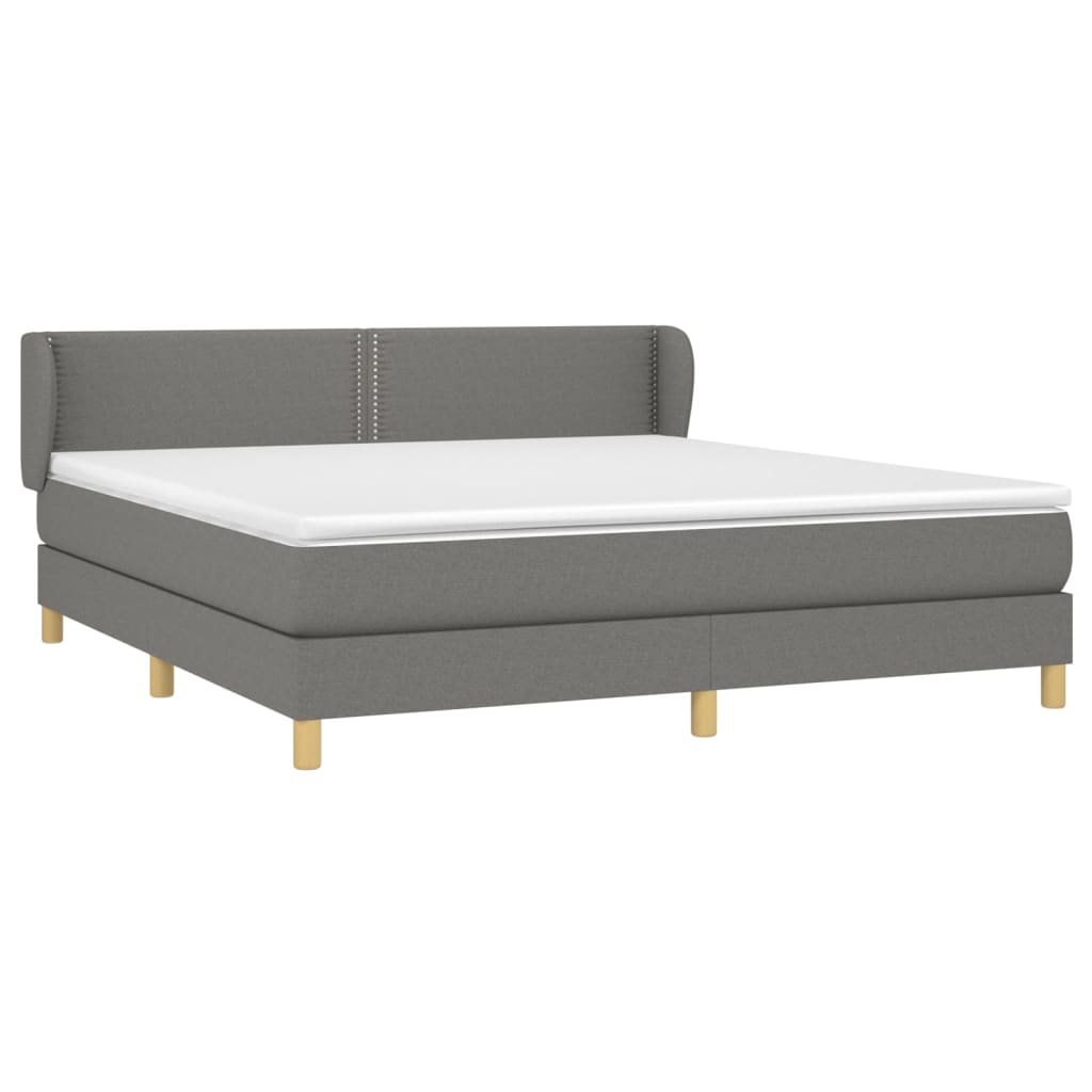 vidaXL Boxspring posteľ s matracom tmavosivá 160x200 cm látka