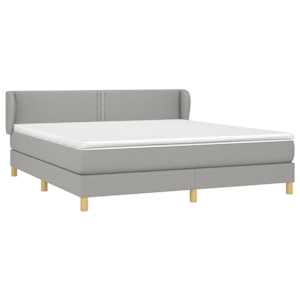 Box spring postel s matrací světle šedá 180 x 200 cm textil - obrázek 3