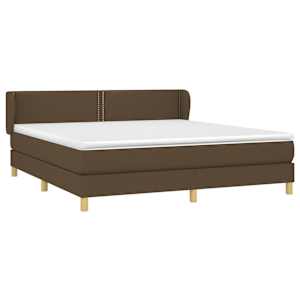 Box spring postel s matrací tmavě hnědá 180x200 cm textil - obrázek 3